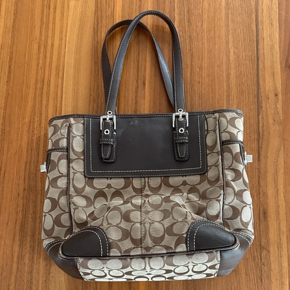 GUC Vintage Y2k Coach Signature C Jacquard canvas tote bag - Picture 10 of 10